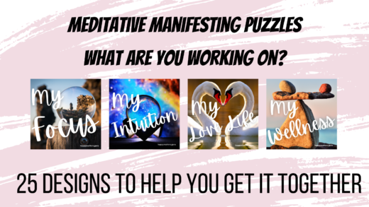 image show four meditative manifesting puzzle designs